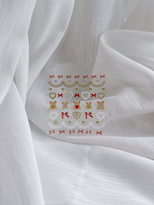 Gift Bear Nail Stickers 禮物熊熊造型小貼紙