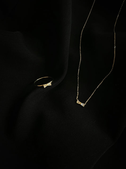 緞結鑽石項鍊 Soft Bow Diamond Necklace