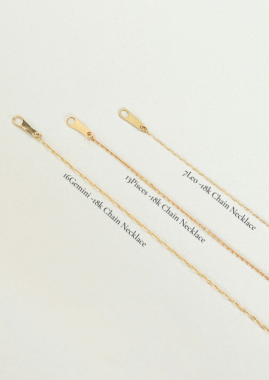 16Gemini- 18K Solid Gold Chain Necklace