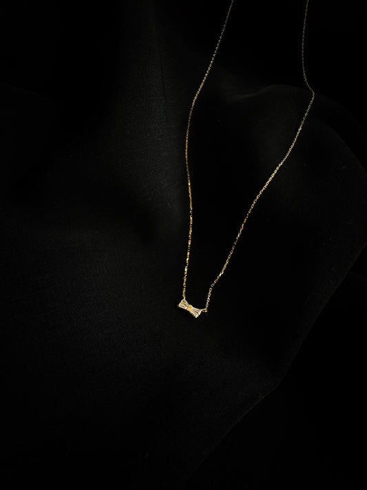 緞結鑽石項鍊 Soft Bow Diamond Necklace
