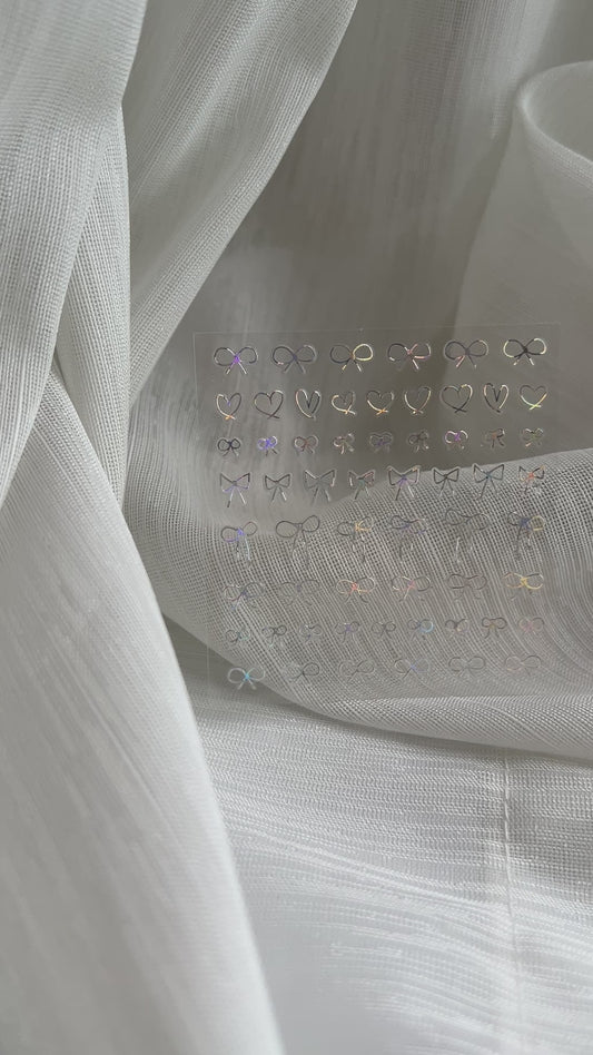 Drawing ribbon- Hologram Nail Stickers 手繪蝴蝶結-雷射閃 造型小貼紙