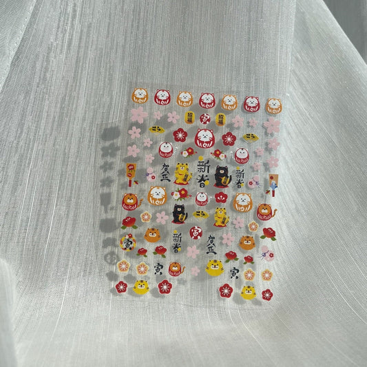 New Year Neko Nail Stickers 新春貓翁造型小貼紙
