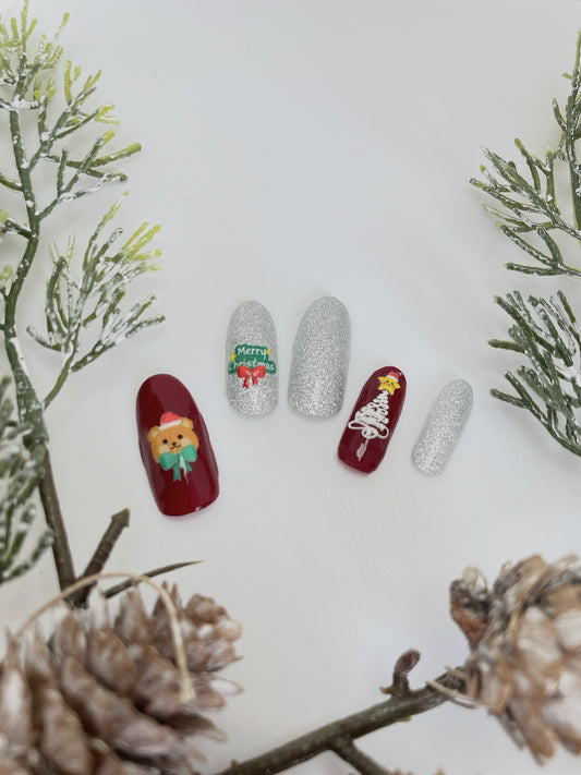 Little Bear Christmas Nail Sticker 熊熊聖誕造型小貼紙