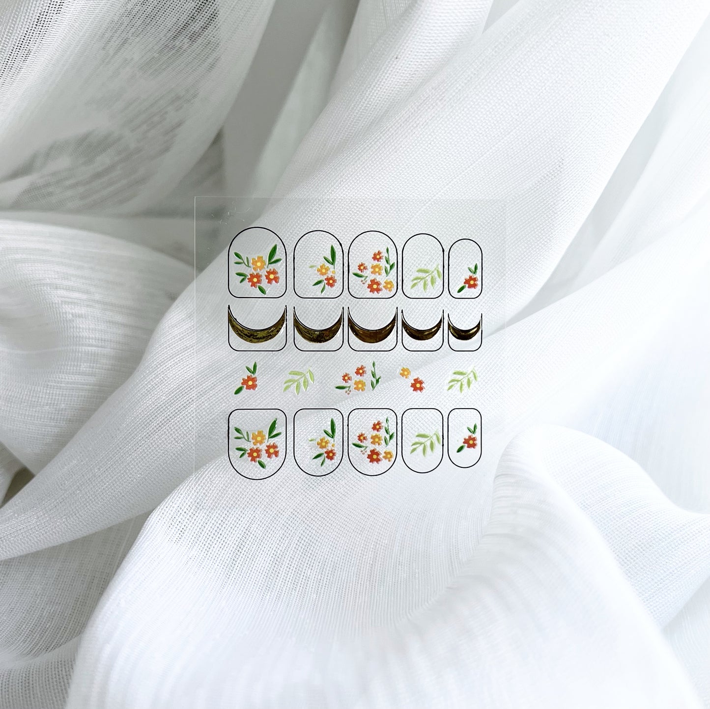 Sunset Summer Bloom Nail Stickers 夏日夕陽花造型小貼紙