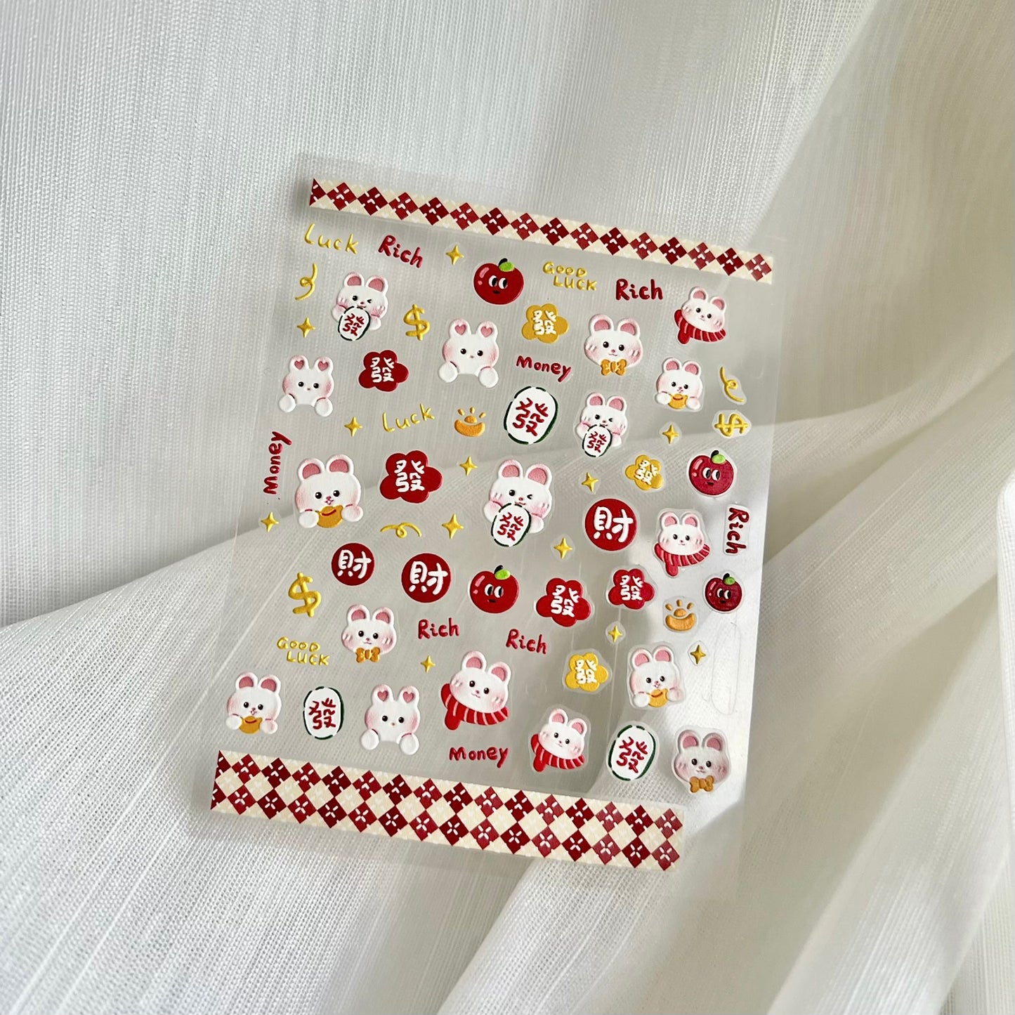 CNY Rabbit Nail Stickers 新年兔造型小貼紙
