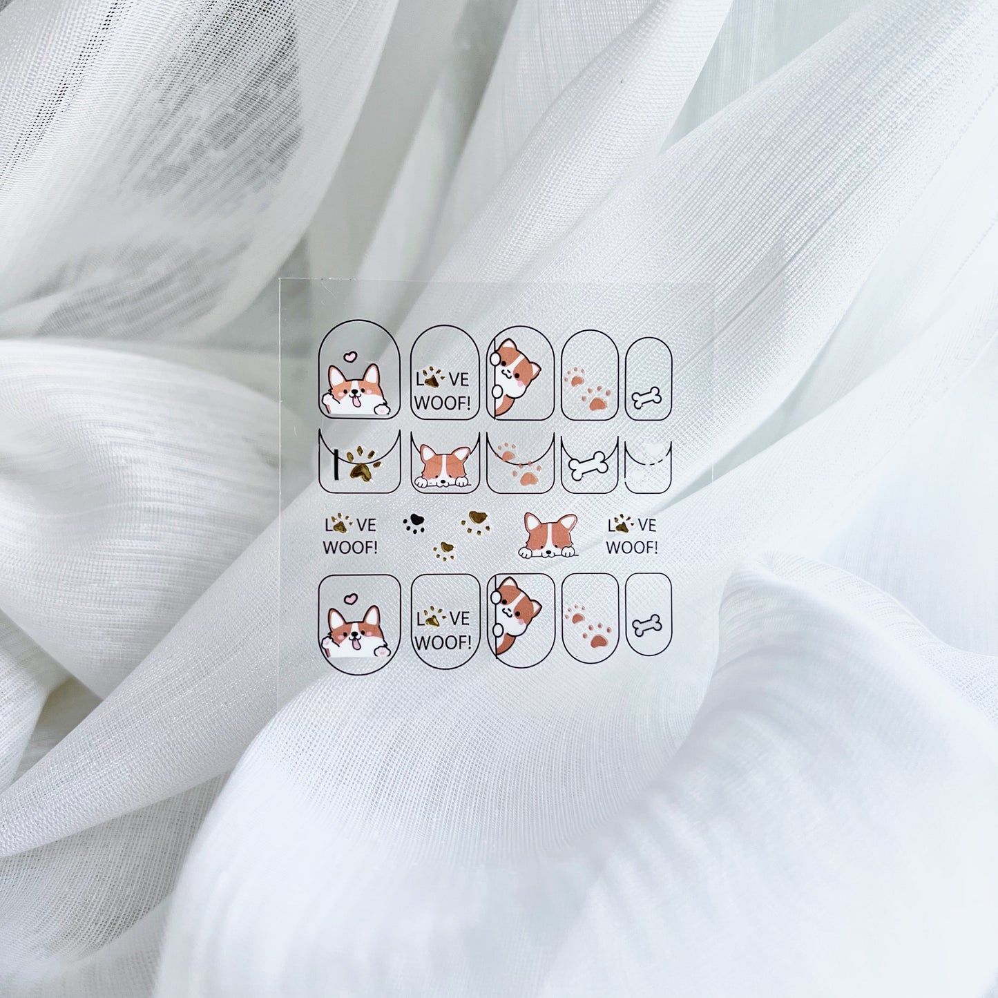 Corgi Knock Knock Nail Stickers  柯基來敲門造型小貼紙