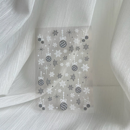 Siliver Ball Nail Stickers 銀聖誕球造型小貼紙