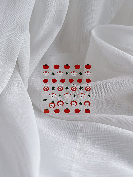 Tomato Bear Nail Stickers 番茄小熊造型小貼紙