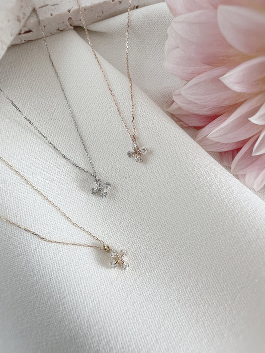 3 Diamond Necklaces that look like lucky clove