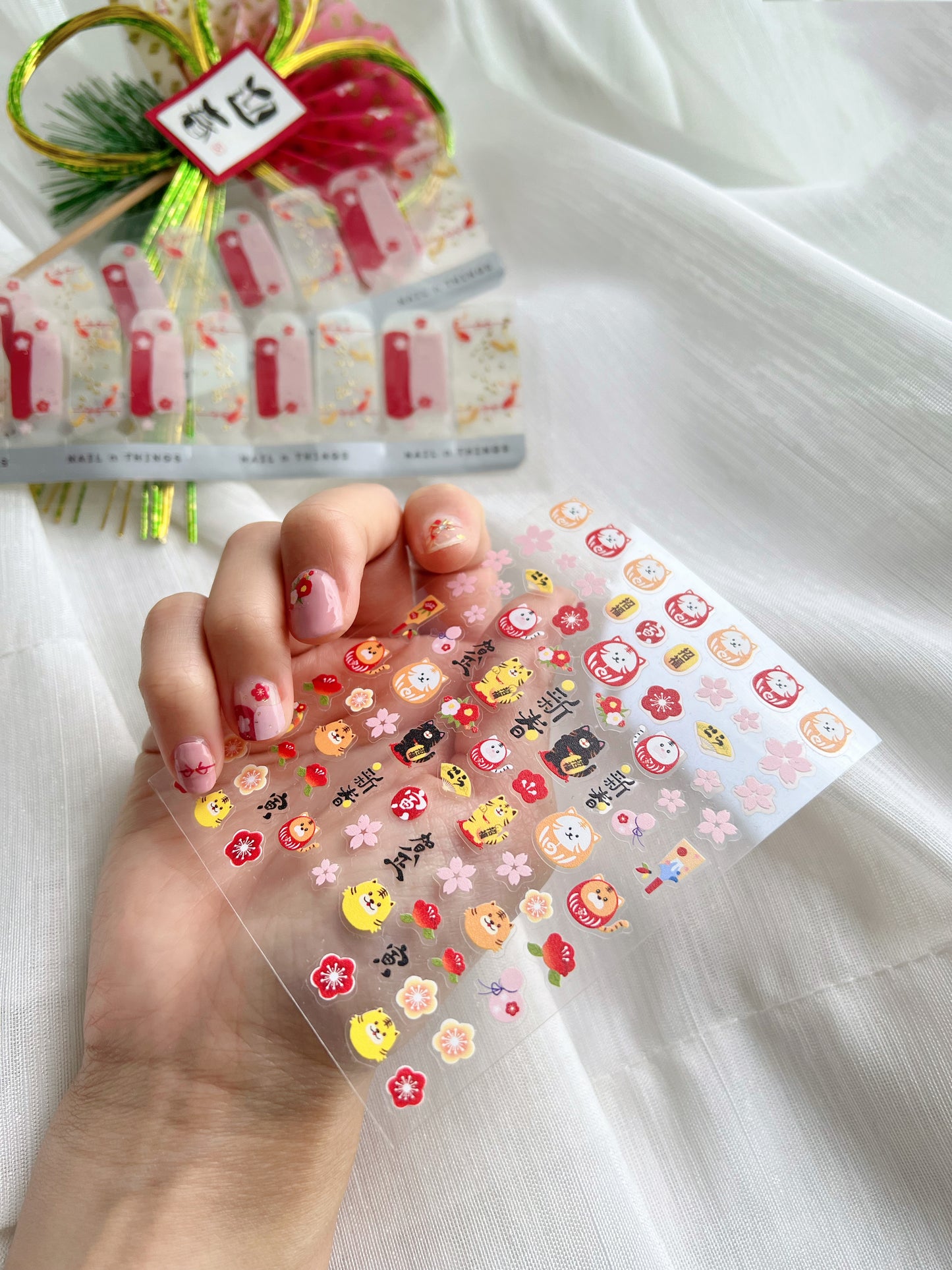 New Year Neko Nail Stickers 新春貓翁造型小貼紙