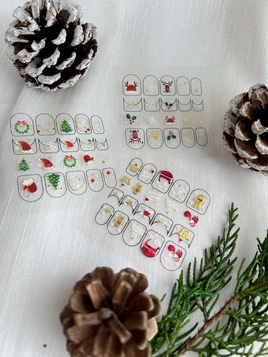 Gifted Santa Nail Stickers 送禮聖誕老人造型小貼紙