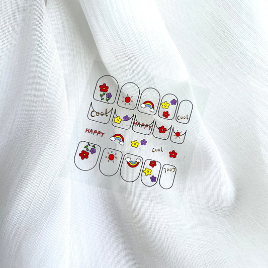 Rainbow flower Nail Stickers 彩虹花造型小貼紙